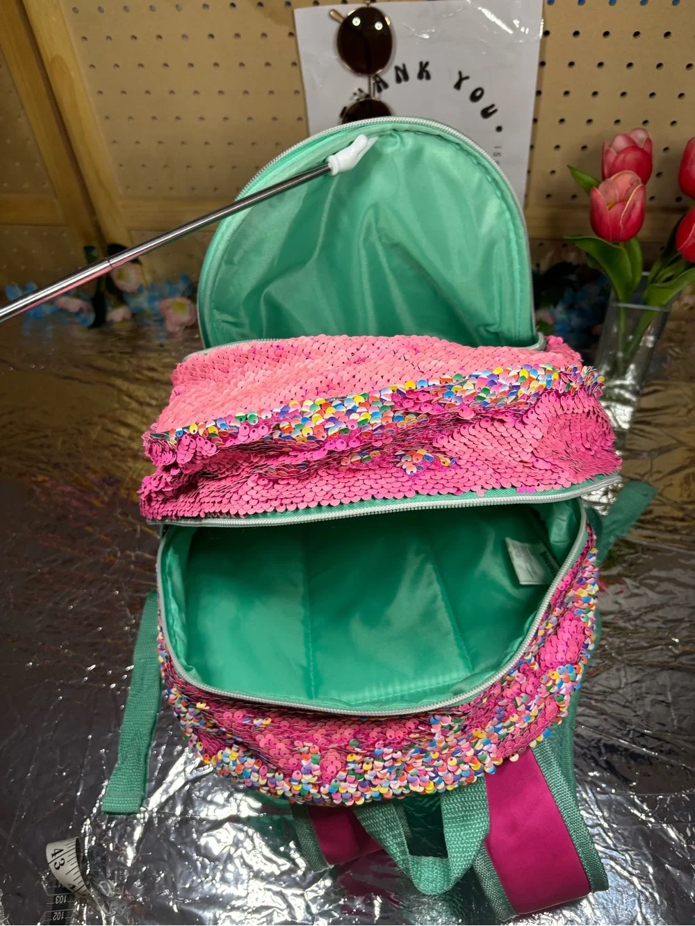 Ivana y Emilia Pink Flip Sequin Backpack Girls School Bag